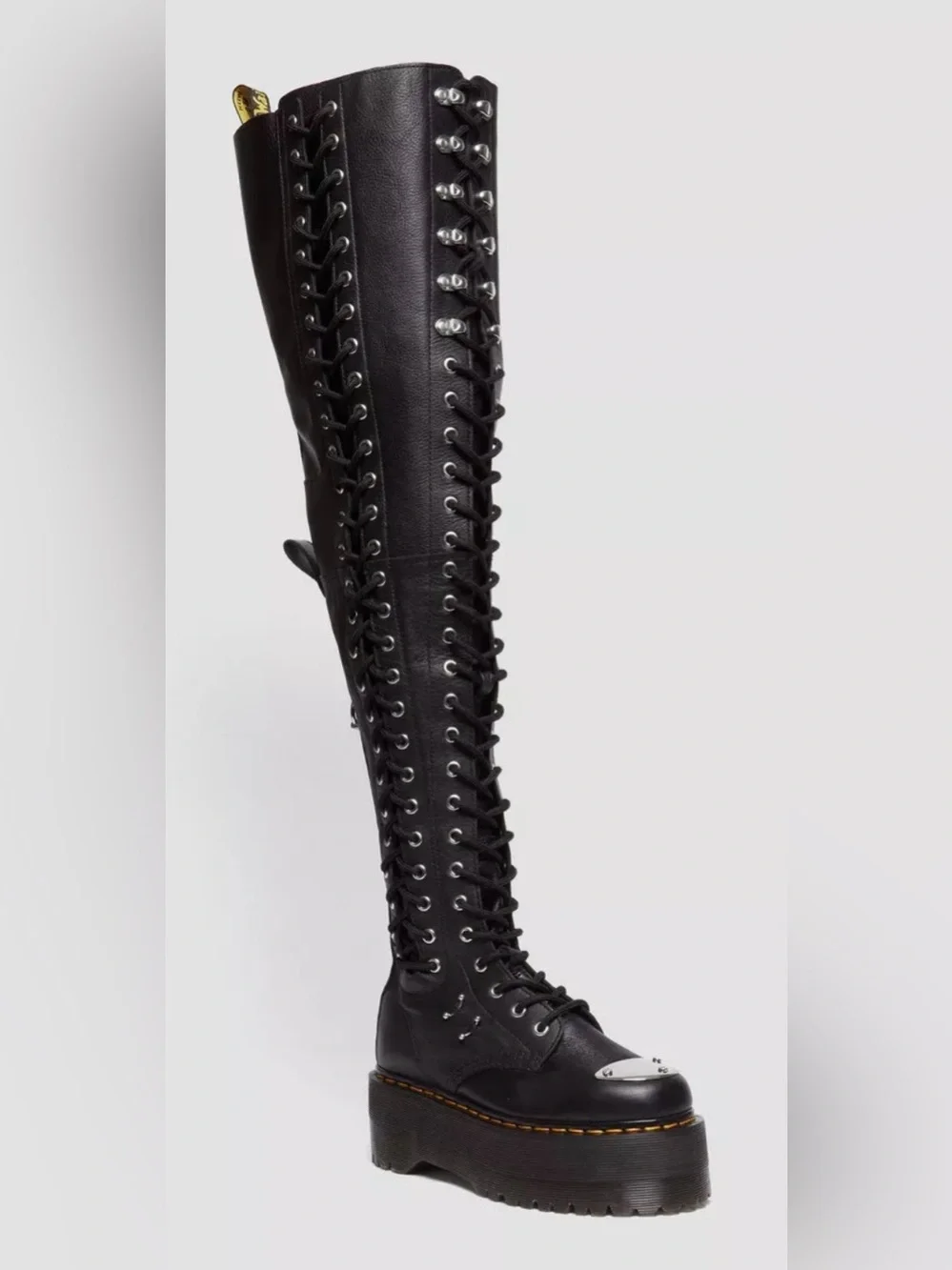 Dr. Martens 28-EYE EXTREME MAX VIRGINIA LEATHER KNEE HIGH BOOTS Size 5 NEW